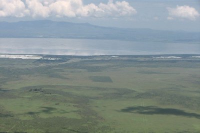 Lake Naivasha as viewed from the top.