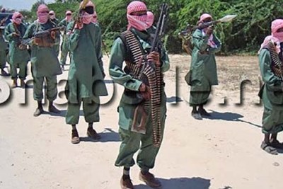 Somalia's Al-Shabaab drill in November 2008.