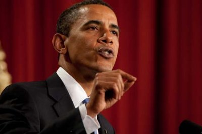 Obama speaks at Cairo University.