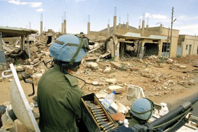UN peacekeepers patrolling Eritrea (file photo).
