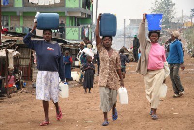 Women fetch clean water for their families.