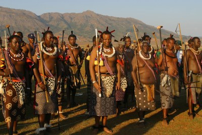 King Mswati III, centre (file photo).
