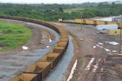 Ore is brought to Buchanan from the mines on a 250-kilometer railway line ArcelorMittal has rehabilitated .