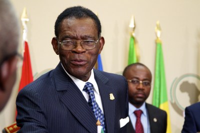 President Teodoro Obiang of Equatorial Guinea at the 17th Ordinary Africa Union Summit.