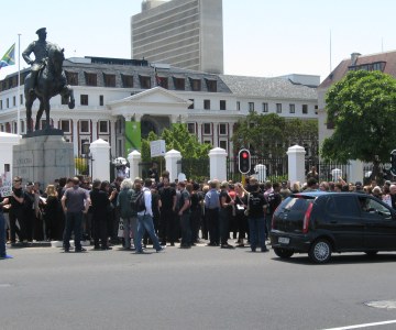 Demonstrators Protest the Protection of Information Bill on 'Black Tuesday'