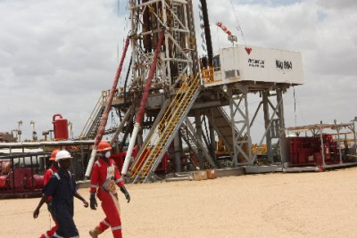 The Ngamia 1 oil rig in Turkana where Tullow Oil is prospecting for oil with initial signs of huge deposits.