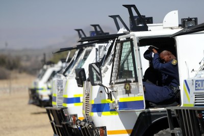 Police on standby at Lonmin's Marikana mine in the North West (file photo).