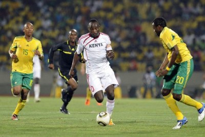 Le kenya (en blanc) contre l'Afrique du Sud