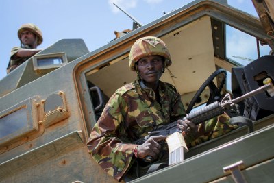 Kenyan soldiers of the African Union Mission in Somalia destroy Al Shabaab training camp in Somalia (file photo).