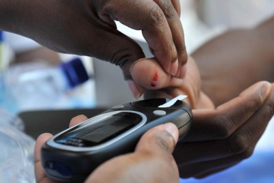 Community member tested for high blood glucose, which may indicate diabetes (file photo).