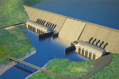 Artist's impression of the Renaissance Dam, under construction on the Blue Nile in Ethiopia.