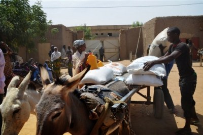 ICRC's food aid distribution.