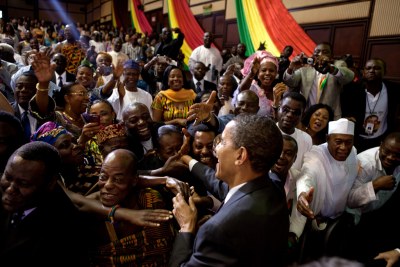 U.S. President Barack Obama on his visit to Ghana in 2012 (file photo).