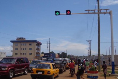 A busy Monrovia street