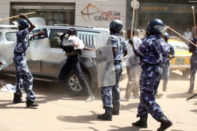 Confrontation between police and protesters in Khartoum (file photo).