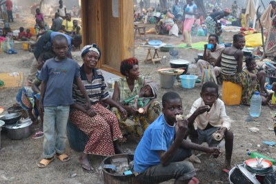 An IDP camp in Bangui.