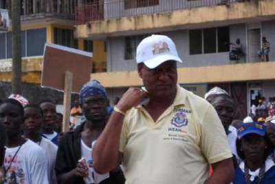 Benoni Urey, a staunch ally of former president Charles Taylor, campaigns for the opposition Congress for Democratic Change (file photo).