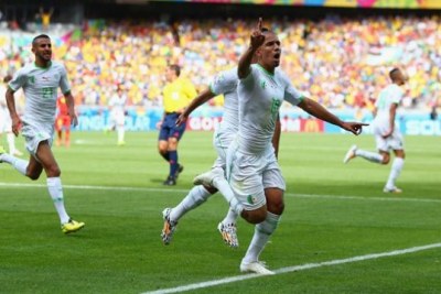 Algerian Players celebrate a goal at a FIFA World Cup (file photo).