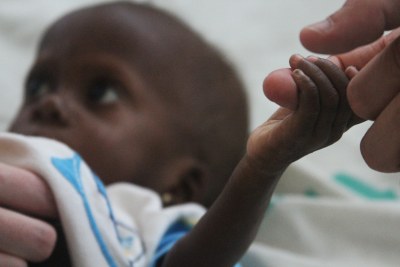 A young child at JFK Hospital