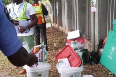 The polling unit at AP plaza Wuse.