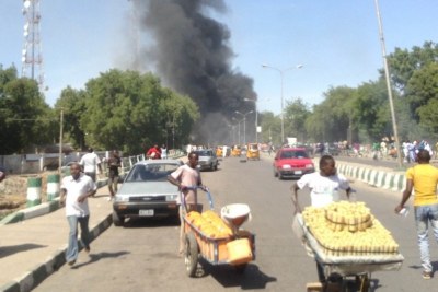 The scene of bomb blast in Maiduguri (file photo).