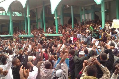 Muslims in Addis Ababa protest against what they perceive as government interference in religious affairs (file photo).