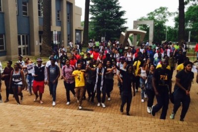 Students at Wits University protest the fee hike.
