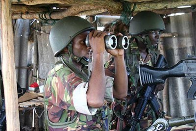 Kenyan troops during an operation in Somalia (file photo).