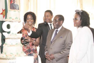 Good Ol' days - The Mugabe family celebrates Robert Mugabe's 92nd birthday (file photo).