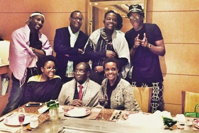 Before ouster: The Mugabes (file photo).