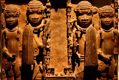 This incredible panel is one of the Benin bronzes looted from the palace of the Oba (file photo).