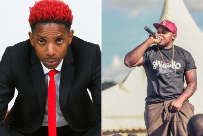 Comedian Eric Omondi (left) and rapper Khaligraph Jones.