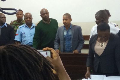 Embakasi East MP Babu Owino appears before a Kibera court on September 28, 2017.