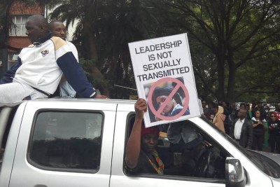 Protesters were united in their opposition to both Robert and Grace Mugabe continuing to rule Zimbabwe.