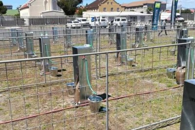 Water collection points set up in Cape Town in preparation for Day Zero.