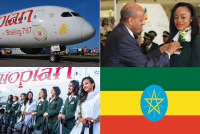 Ethiopian aircrafft, Ethiopian Airlines Group CEO Tewolde Gebremariam awarding trainees, First all-women crew.