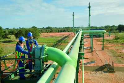 A gas pipeline in Mozambique.