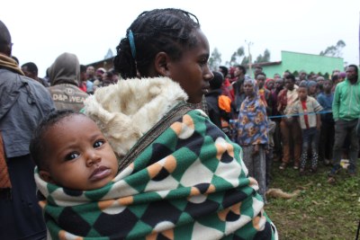 Families who have fled fighting in Ethiopia are living in dire conditions.