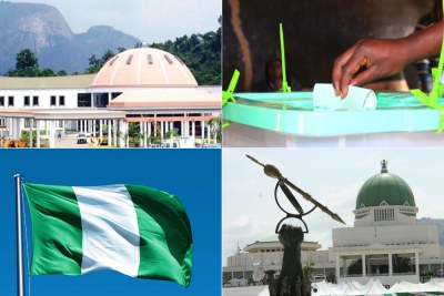 Aso Villa, presidential residence, National Assembly, right (file photo)