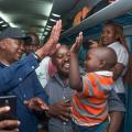 Hugs, Smiles and Selfies as Kenyatta Surprises Train Passengers