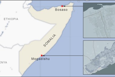 A map showing the locations of the two attacks.