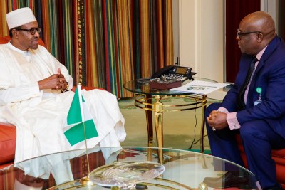 President Muhammadu Buhari with Chief Justice Walter Onnoghen at the State House last year.