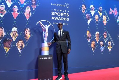 Eliud Kipchoge at the 2019 Laureus Sports Awards in Monaco on February 18, 2019.