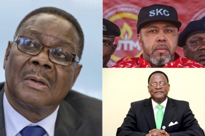 President Peter Mutharika, Vice President Saulos Chilima of UTM and Lazarous Chakwera of the main opposition Malawi Congress Party.