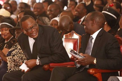 Outgoing president Uhuru Kenyatta (left) and President-elect William Ruto (file photo).