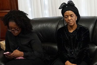 Former First Lady Grace Mugabe (right) with daughter Bona.