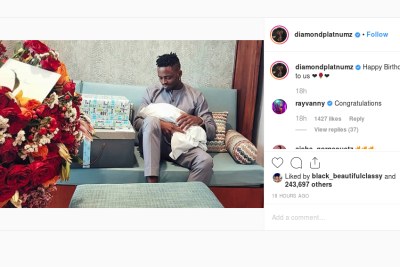 Tanasha Donna gives birth to baby boy on Diamond's birthday.