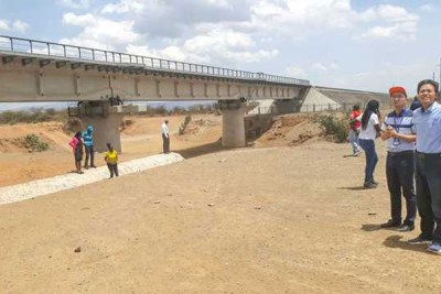 The newly built Standard Gauge Railway line that passes through Maai Mahiu to the Suswa station.