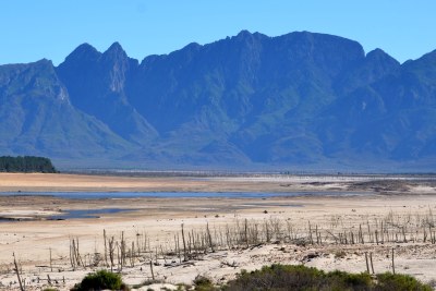 Theewaterskloof Dam, located on the Sonderend River and the largest source of water for Cape Town, during the height of the 'Day Zero' water crisis (file photo).