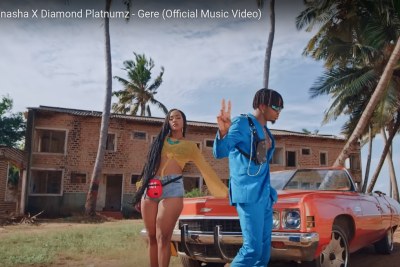 Screenshot of Tanasha X Diamond Platnumz in their new video Gere.